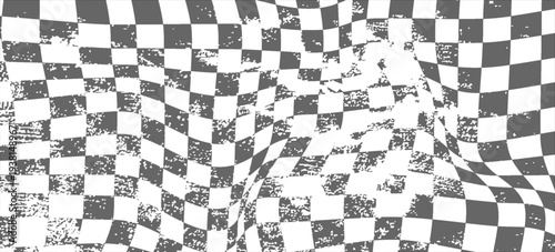 Checkered flag wave on white background design for sport race championship vector illustration.
