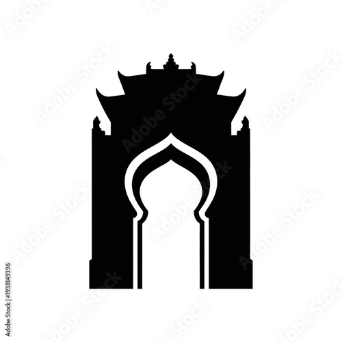 Silhouette of an ornate traditional archway