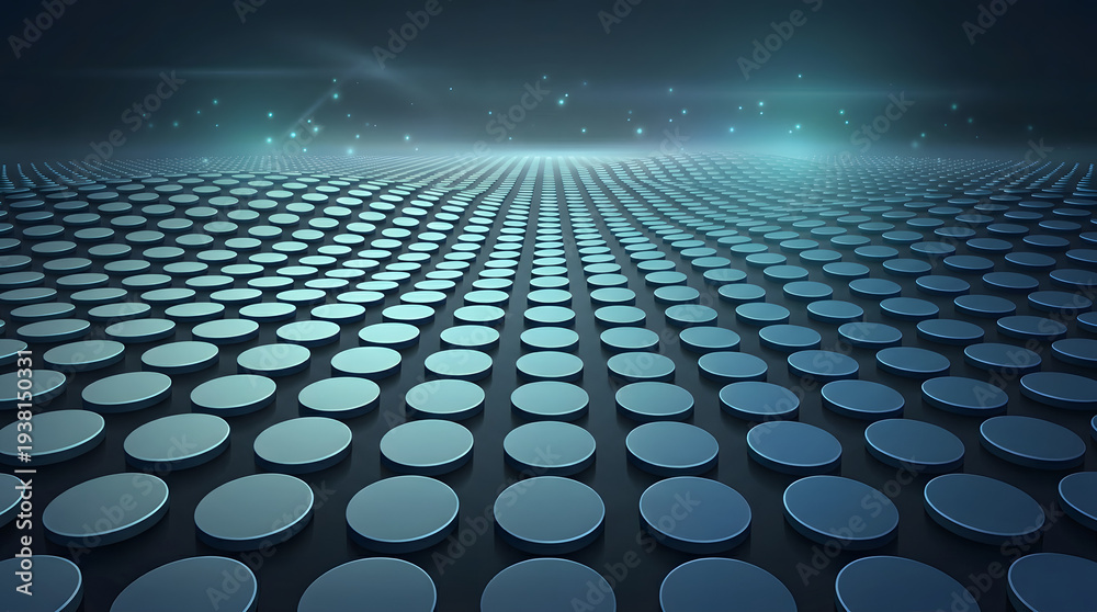 Fototapeta premium Abstract Circular Grid: A mesmerizing abstract composition showcases a field of textured, circular forms. The gradient of tones and interplay of light. 