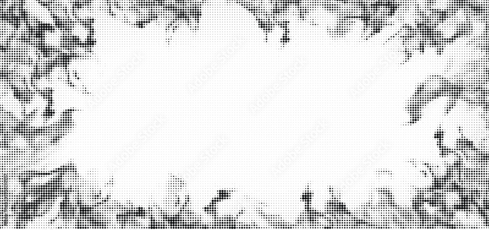 Fototapeta premium Black and white pixelated border design