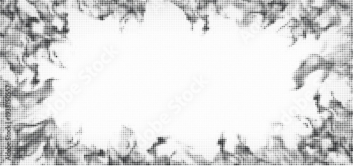 Black and white pixelated border design