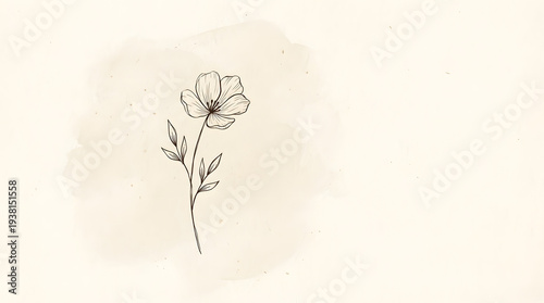 Floral Elegance in Sketch: A delicate and graceful botanical sketch of a single flower bloom, meticulously drawn with a minimalist approach, celebrating the simple beauty of nature.