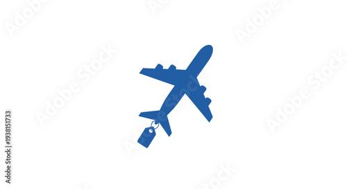 Airplane dropping luggage from sky.