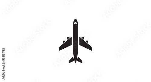 Airplane Silhouette Flying Through the Air.