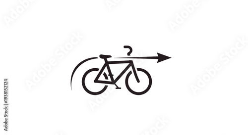 Bicycle Icon Moving Fast Forward Motion.