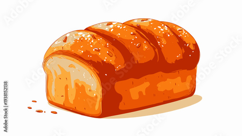 Golden Baked Bread Loaf, Delicious Rustic Style