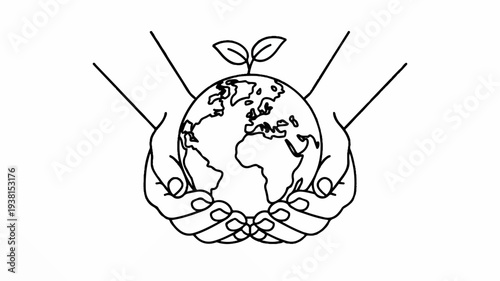 Earth in hands with leaves and sun rays symbolizing global care and eco friendly living