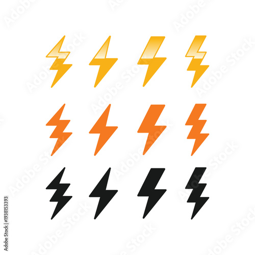 Lightning bolt thunder icon templates