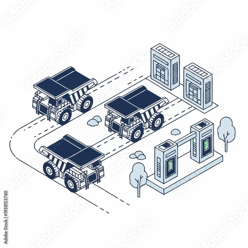 Autonomous Electric Mining Trucks Charging Station Technology.