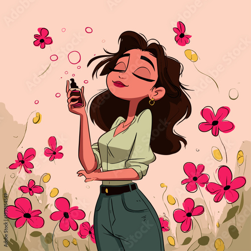 Woman Using Nasal Spray Amid Spring Pollen