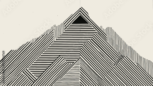 Geometric Mountain Peak Logo Design, Abstract Vector Illustration