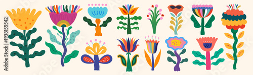 Awesome decorative vector flowers. Floral elements. Flower posters