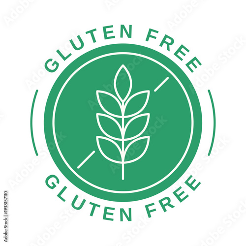gluten free logo with green color and leaf symbol