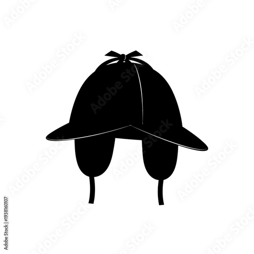 Classic Detective Hat Silhouette - Iconic Symbol of Investigation.