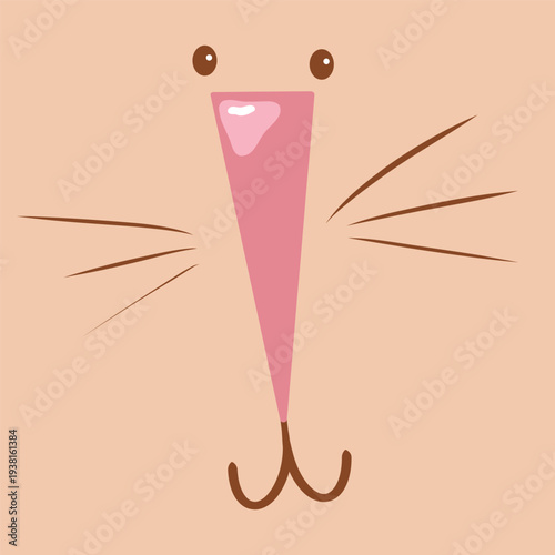 Cute bunny rabbit face with whiskers illustration