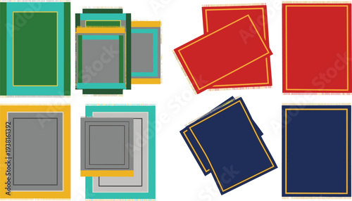 Decorative Prayer Rugs and Carpet Set with Traditional Patterned Mats for Islamic Prayer, Home Interior Decoration, and Cultural Textile Vector Illustration