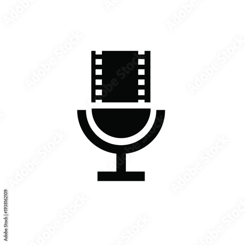 Audio Visual Film Strip Microphone Icon Design