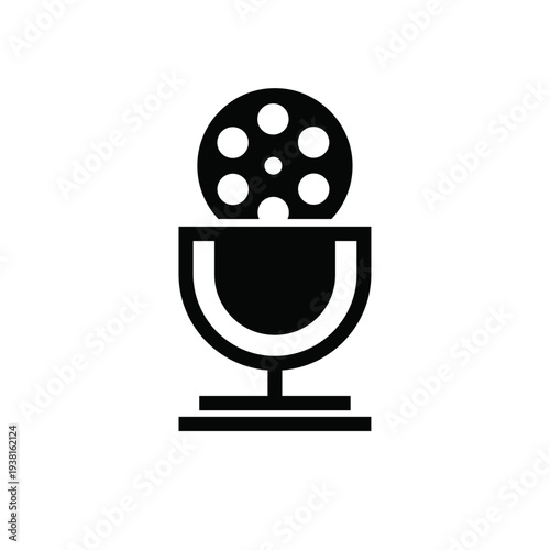 Film Reel Microphone Award Icon for Cinema and Entertainment Industry