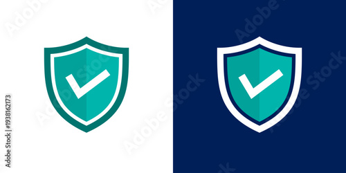 Shield icon and check mark icon indicating approval