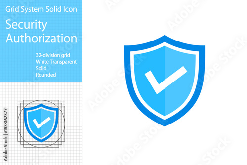 Shield icon and check mark icon indicating approval