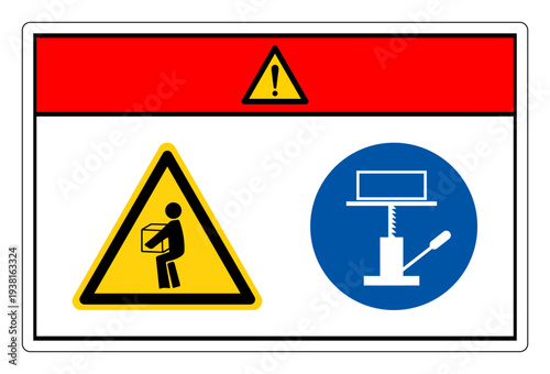 Danger Lift Hazard Symbol Sign,Vector Illustration, Isolated On White Background Label.EPS10