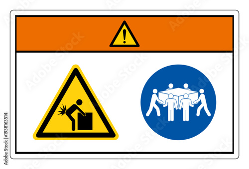 Warning Lift Hazard Six Person Lift Symbol Sign,Vector Illustration, Isolated On White Background Label.EPS10