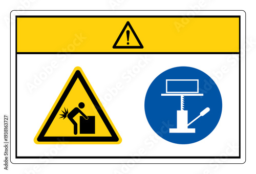 Caution Lift Hazard Symbol Sign,Vector Illustration, Isolated On White Background Label.EPS10