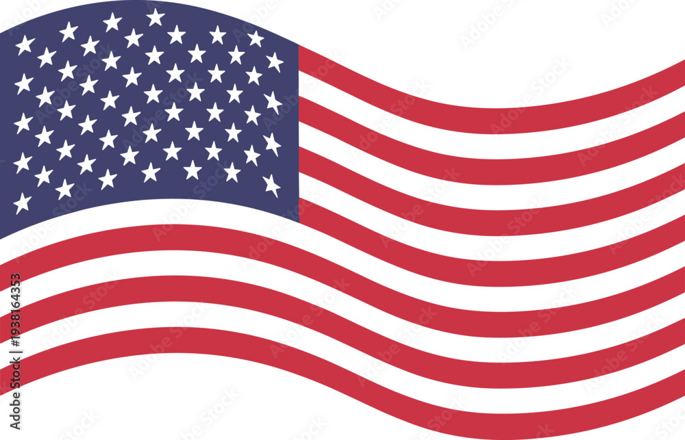 Fototapeta premium Waving American flag with stars and stripes