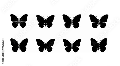 set of butterflies