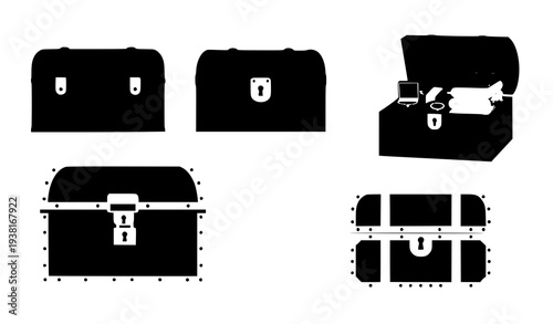 Dower Chest Icon Set Vector Flat Illustration for Web Design Isolated on White Background