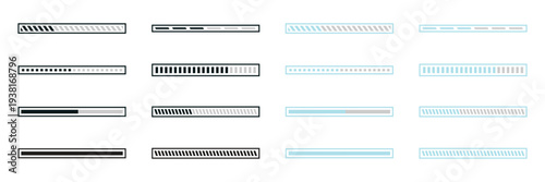 Modern loading progress bar user interface elements in minimal style for web, app, dashboard, and digital interface design.