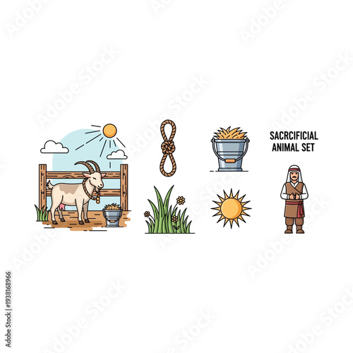 Agricultural & Rural Life Elements Illustration Set