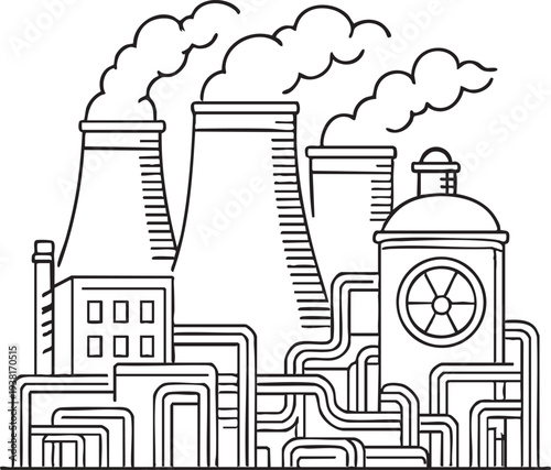 Modern Nuclear Power Plant Icon