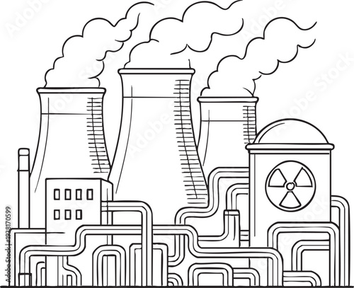 Modern Nuclear Power Plant Icon