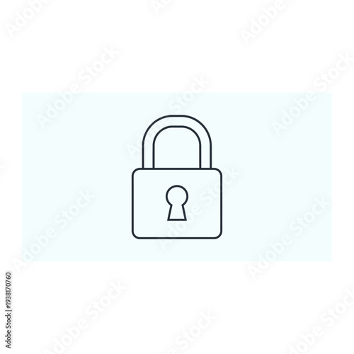 Minimalist Security Padlock Line Art Icon for Privacy and Protection