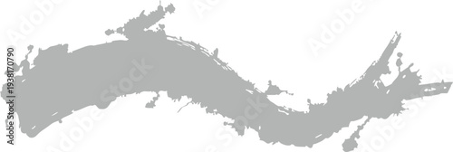 Detailed map of a large body of water with surrounding landmasses