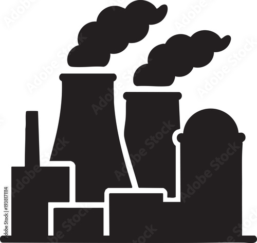 Modern Nuclear Power Plant Icon