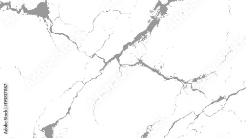 Marble surface texture with cracks and veins on transparent background