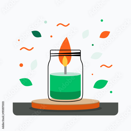 Minimalist Citronella Candle Repelling Mosquitoes