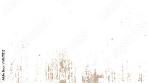 White grunge texture background with beige stains and speckles at the bottom edge