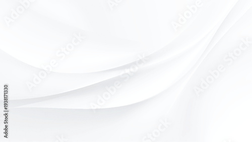 White abstract background with smooth curved lines and soft shadows