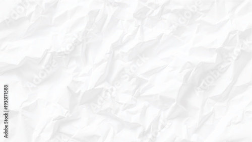 Crumpled white paper texture background with subtle creases and folds