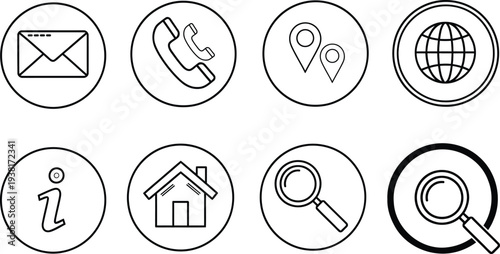 Collection of web and communication related icons