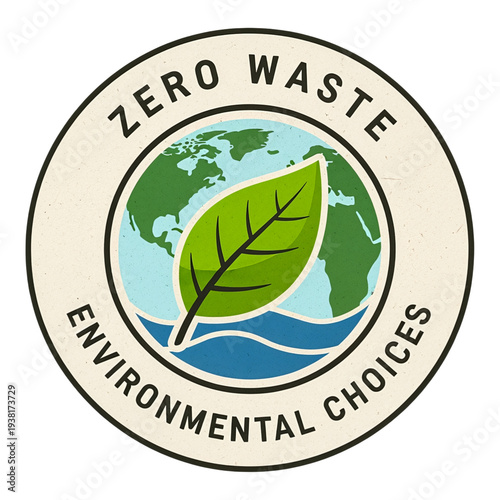 Zero waste environmental choice badge isolated on dark background eco sustainability lifestyle symbol for green branding marketing design