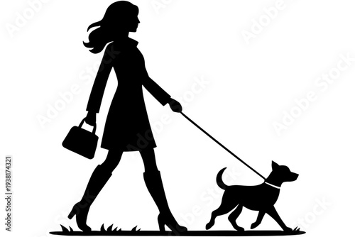 girl and dog,
Woman Enjoying Sunny Day Walk with Dog in Park