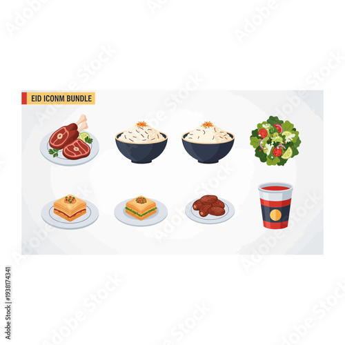 Delicious Middle Eastern & Mediterranean Cuisine Set - Spicy Dishes & Desserts