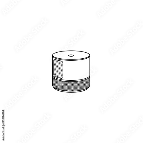 Solid Cylinder Icon with Knurled Base