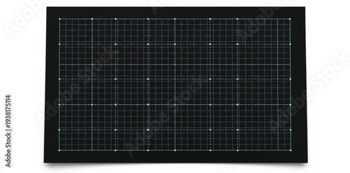 Futuristic blue digital technology grid with data lines and solar panel isolated on white background