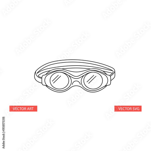 Sport Swimming Goggles Outline Icon Minimalist Vector Design