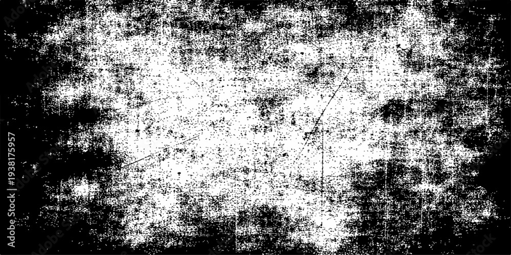 Obraz premium A vintage black and white abstract grunge background featuring a rough textured surface of aged concrete and dirty weathered paper with an antique metal pattern